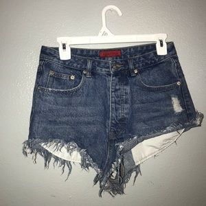 high waisted jean shorts